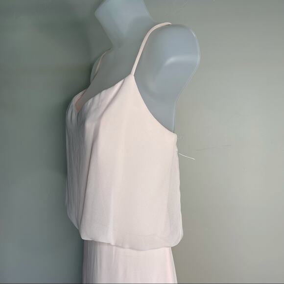 BILL LEVKOFF Women's Blush Pink Sleeveless Fold Over Top Formal Gown - Picture 4 of 10